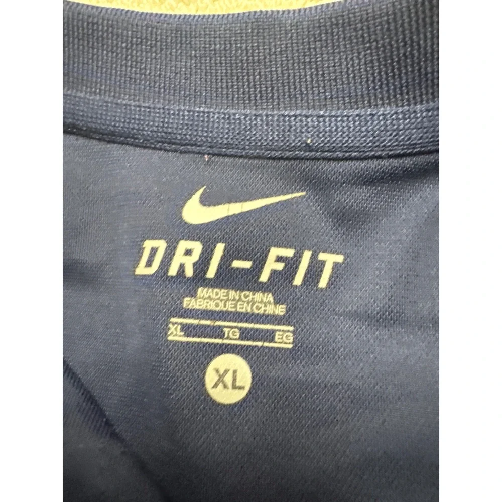 Nike UNC North Carolina Tar Heels Dri-FIT Polo Shirt Navy Blue Mens Size XL Logo